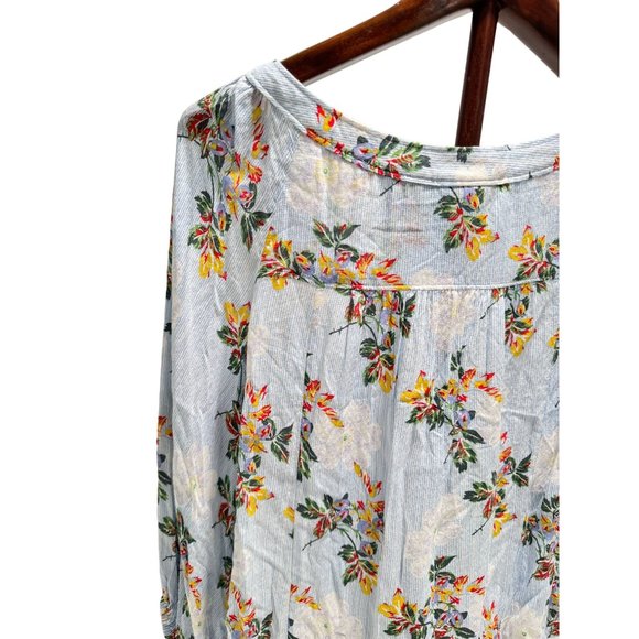 Anthropologie MAEVE Blue Yellow Red Floral Blouse Top Flowy Women’s Small Size 4 - Picture 8 of 8